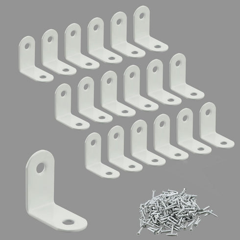 Alise 20PCS L Bracket Corner Brace,White Stainless Steel L Brackets for Shelves,Heavy