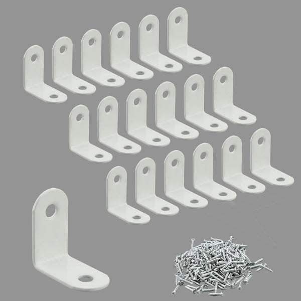 Alise 20PCS L Bracket Corner Brace,White Stainless Steel L Brackets for Shelves,Heavy