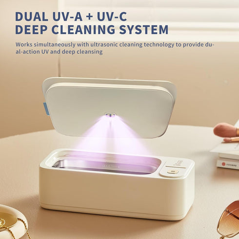 4 47KHz Nkove Ultrasonic Jewelry Cleaner with Retainer-Safe Tray, Timer Modes, Ultrasonic Cleaner Machine for Jewelry