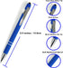 Pack of 5 Rubberized Comfort Soft Touch 2 in 1 Ballpoint Pen Capacitive Stylus Tip, Premium Metal Medium Point, Black Ink, Compatible with Most Touch Screens (Blue) by Lenden