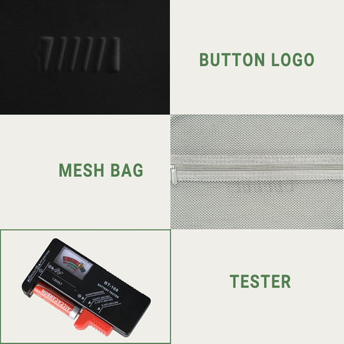 Battery Organizer Storage Case with Tester, Small