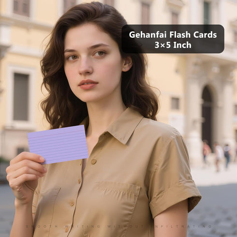 Gehanfai 250 Count 3 5 Inch, Index Cards x Thick Colored Lined Note Cards Portable Ruled Flash Cards Perfect