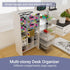 White Plastic Desktop Organizer Stackable Office Desk Supplies Storage, Stationary,Marker,Crayon Organizer with Drawer