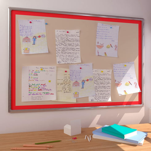 YENHOME Red Bulletin Board Borders, Straight Edge Decorations for Back to School Trim Peel and Stick Wallpaper 3"X590"