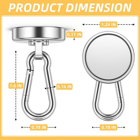FINDMAG 100LBS Strong Magnetic Hooks, Neodymium Magnet Hooks for Hanging, Heavy Duty, 4 Pack