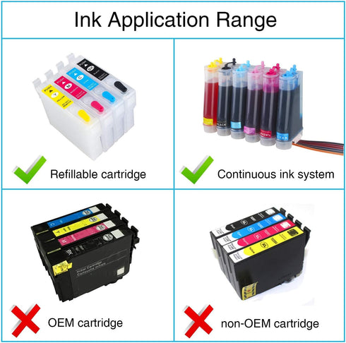 Regular Refill Ink for T252 T252XL120-BCS, T252XL220, T252XL320, T252XL420 for Workforce Printers