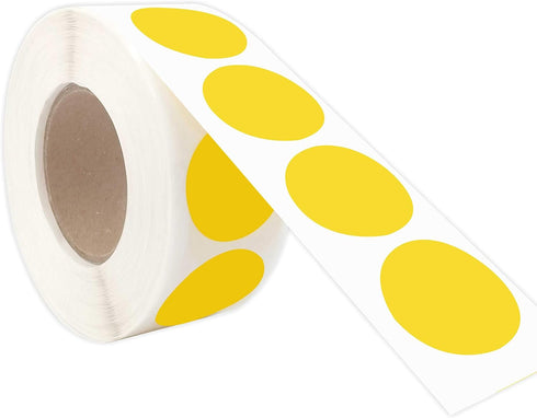 PARLAIM 1 Inch Round Permanent Adhesive Color-Code Dot Stickers, 1000 per Roll in Yellow