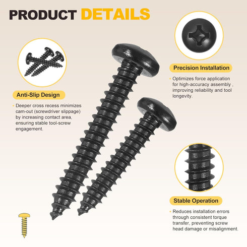 METALLIXITY Screws(M3) 620Pcs, 304 Phillips Pan Head Self Tapping Stainless Steel Self Drilling Screw Assortment Kit