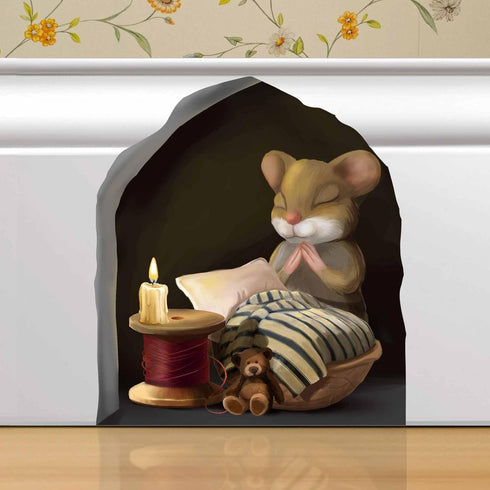 Mouse Reading Book Wall Decor Sticker Decal for Kids Room, Classroom, Home, Bedroom, Book Lover