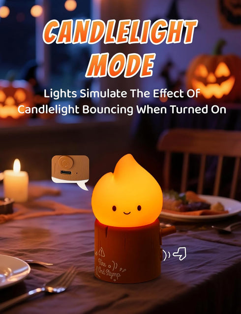WANIDEA Flameless Candles Lamp, Cute Night Light,Torch Stump Light, LED Tea Lights Candles Rechargeable Night