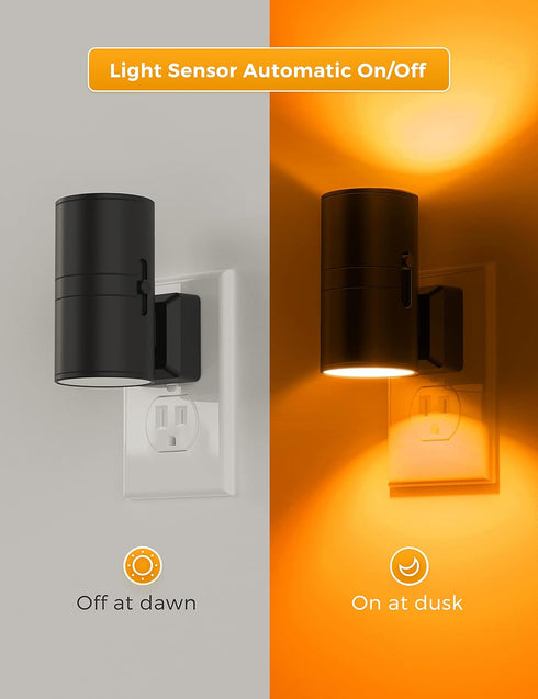 Dimmable 0-100LM, 2 Pack L LOHAS LED Night Light, Amber Nightlight, Night Light, Light Sensor, Yellow Nightlight, Sleep
