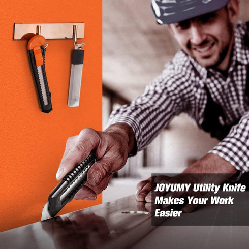 JOYUMY 20 Pack 10 18mm Utility Knife, Box Cutter Retractable, Box Knife for Cartons, Cardboard, and Boxes, Box Opener