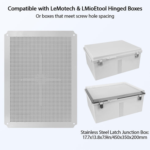 LeMotech Mounting Plate for Junction Box, ABS Plastic Internal Panel with Screws, 15.75"x11.81"