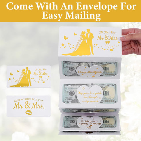 Apojgitn Wedding Money Card for Bride and Groom, Funny Wedding Envelopes to New Mr. & Mrs. Wedding's Money Holder
