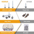 VIGRUE 300PCS Metal Roofing Screws - #10x1", #10x1-1/2", #10x2" Galvanized Hex Head Screws for Metal to Wood