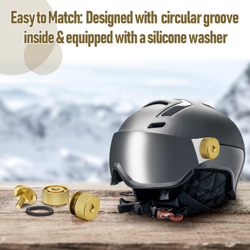 Welding Hood Helmet Fasteners, 2 Pairs Aluminum Headgear Replacement Parts, Nonslip Silicone Washer, Flip Hood Screws