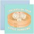 CENTRAL 23 Cute New Baby Card - 'Congrats On Your New Dumpling' - Adorable New Baby Boy/Girl Card with Fun Stickers