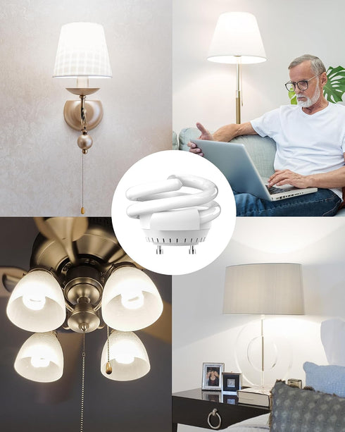 13W Gu24 Bulb T3 Bulbs 4200K 1000LM Bulbs Bulb (2 Pack) JACKYLED UL-Listed CFL Light Low Profile Spiral Bright White