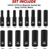14PCS 1/4"Drive Set, 6-Point, 4mm 15mm, CASOMAN Magnetic Impact Socket Deep, Metric, to CR-MO