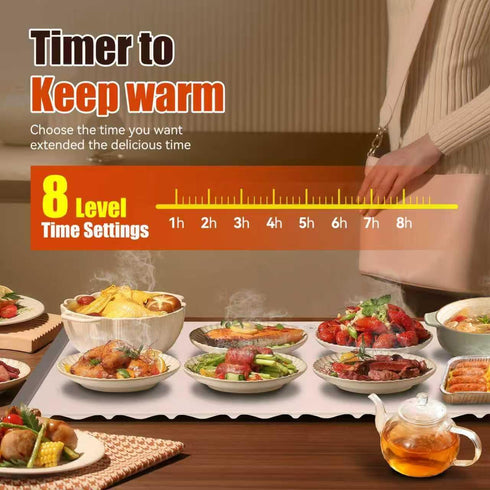 35.4x13.4 7 Settings Warming Mat for Food Extra Large Temperature Silicone Food Warming Mat Roll up Food Warmer