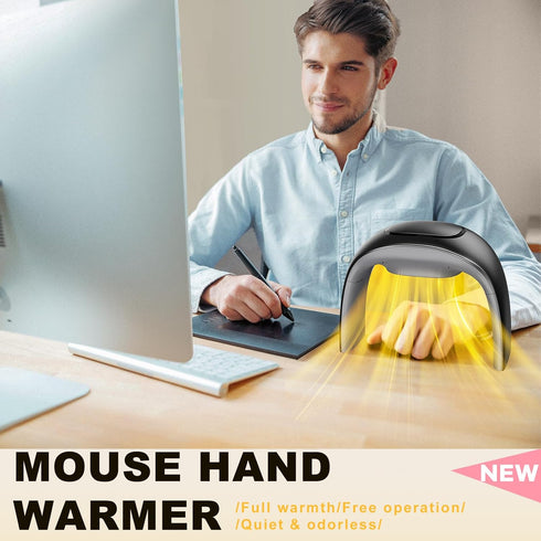 Desk Mouse Pad Hand Warmer, 110v 100w Heated Mouse Pad, Energy Efficient Ceramic Office Desk Heater - Black
