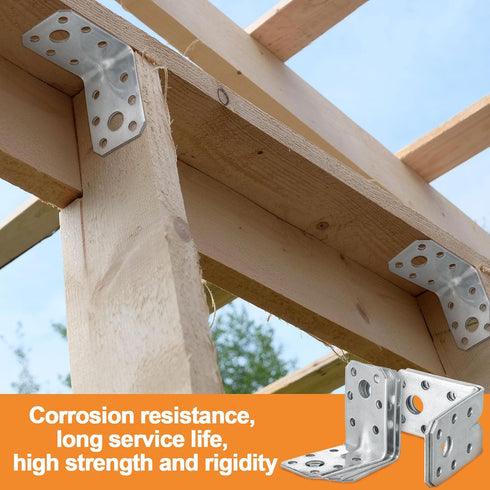 50pcs 2x2x1-3/8 1.7mm 90 Shimeyao Steel L Bracket Thick Metal Angle Degree Reinforcing Rib Corner Brace Heavy Duty