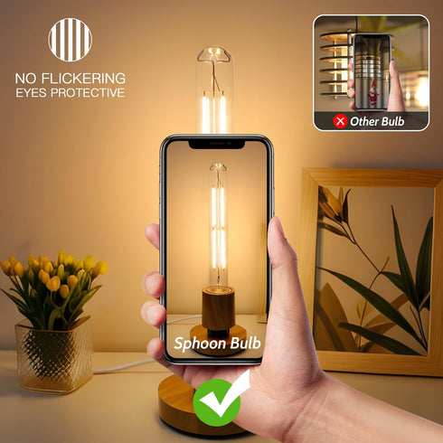 6W Dimmable T10 8.9inch Bulb E26 Bulb 60 225 Bulb AC120V 2700K 750LM 2Pack LED Light Equal watt Long Led Light Warm