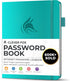 Clever Fox Password Book - Small Pocket Organizer Logbook with Alphabetical Tabs for Website Logins (Turquoise)