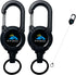 Heavy Duty Retractable Keychain 2-Pack, Upgraded 58cm Stainless Steel Cord, Black Clip ID Holder