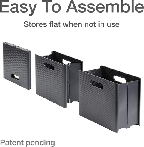 Pendaflex Mobile File Box with Handles, Easy Set Up, Collapsible, Holds Letter Size Files, Black (126118)