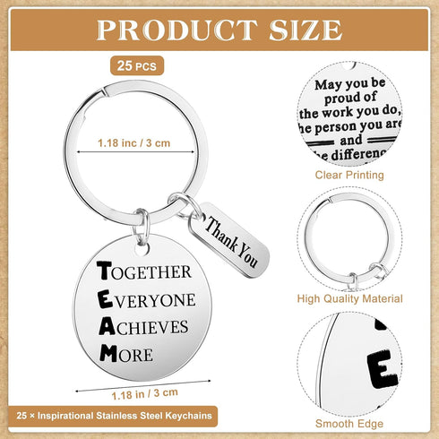 Geyoga 100 Pcs Team Gift Keychains, Employee Appreciation Notepad Gifts, Motivational Notebook, Bamboo Ballpoint Pen