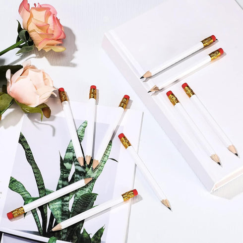 Zonon 48 Pieces Golf Pencils, Half Pencils with Eraser, Mini Pencils for Kids, Bridal Shower, School Office Writing