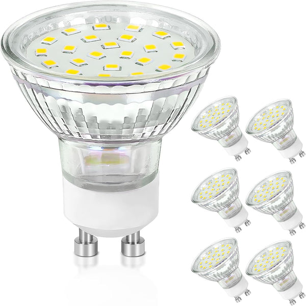 GU10 Dimmable Track Lighting LED Bulbs 40W Equivalent 5W 5000K Bright Daylight White, 6 Packs, 400LM Replacement