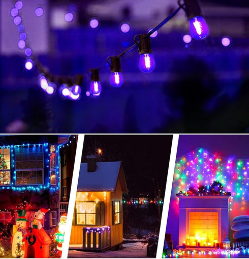 Sxminer 15 PCS LED Purple S14 Bulbs, 1W LED String Light Bulb, E26 Base, Shatterproof, Outdoor Decor