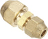 PATIKIL 1/4" to 3/8" Pipe Extension Joint Connector, Free Welding Brass Coupler with 2pcs Flare Nuts for AC