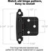 4 Pack (2 Pair) Matte Black Self Closing Cabinet Hinges for Flush Mount Kitchen Cabinet Door