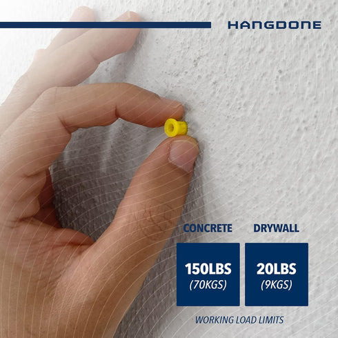 Ribbed Wall Anchors #4-#6 7/8-Inch, 100-Pack Yellow Plastic Anchors with Screws for Drywall/Concrete