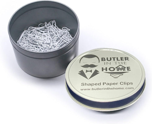 Duck Shaped Paper Clips for Collectors or Office Gifts - Comes in Round Tin with Lid and Gift Box (White, 100 Count)