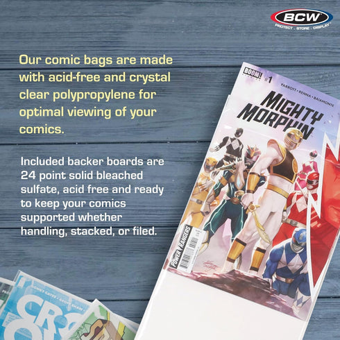 BCW Current Premade Comic Bags and Boards | Comic Book Sleeves and Backer Boards for Current/Modern Comic Books |