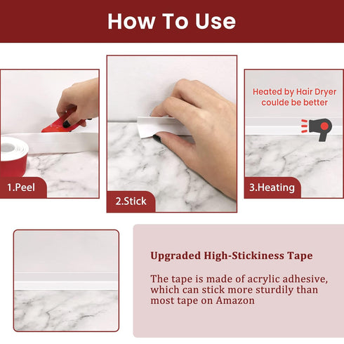 SNAILGARDEN 2 Rolls Waterproof Sealant Strip, White Acrylic Adhesive Caulk with 2Pcs Tools for Bathroom, Kitchen, Toilet