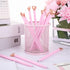 Chinco 12 Pieces Pink Heart Shaped Retractable Metal Pens, Cute Black Ink Ballpoint for Women Gifts