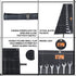 16 Pocket Wrench Roll Up Pouch, Metric & Standard Wrench Set Organizer, 100% Cotton Full Waxed Canvas - Coal Black