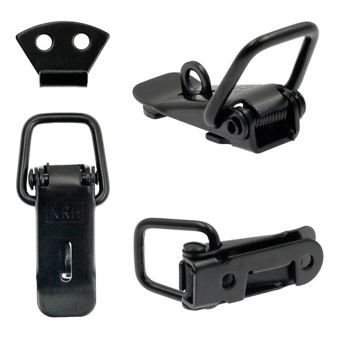 Zorfeter Stainless Steel Spring Loaded Toggle Lock Clasp, Black, Pack of 2 with Mounting Screws