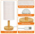 Set 2 Dimming 2700K Spaces(5W 50K Touch Bedside Table Lamps of - Stepless USB Powered, Minimalist Wood Base Linen