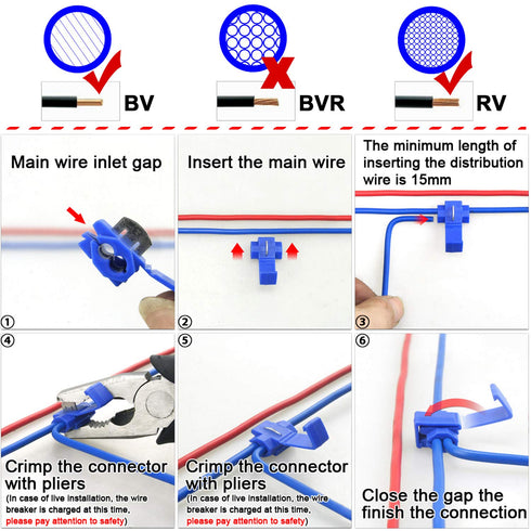 OIIKI 100pcs Quick Splice Wire Connectors, 18-14 AWG Quick Splice Wire Terminals for Cables Connecting