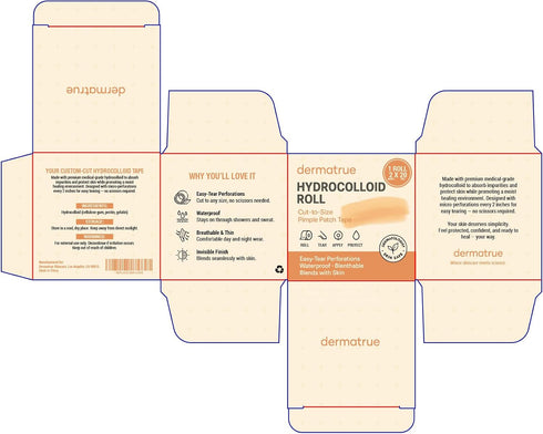 Dermatrue 2 20ft 120 Extra Large Hydrocolloid Roll x with Easy-Tear Perforations + Precut Pimple Patches Hydrocolloid