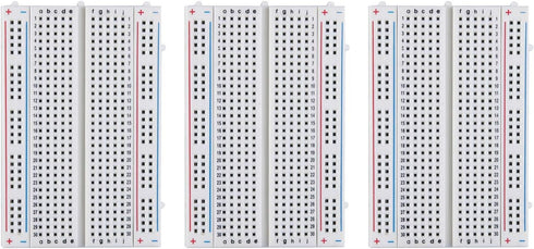 ELEGOO 3PCS 400 Tie Points Breadboard, 4 Power Rails for Jumper Wire