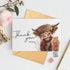 50 Pack 4x6 Highland Cow Thank You Cards with Envelopes, In Farm Design Greeting Cards Sympathy Cards Bulk for Wedding