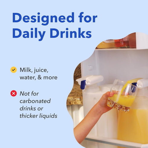 (3 Pack), Magic Tap Automatic Drink Dispenser for Fridge, Teal No Spill Milk Dispenser for Fridge, Automatic Milk