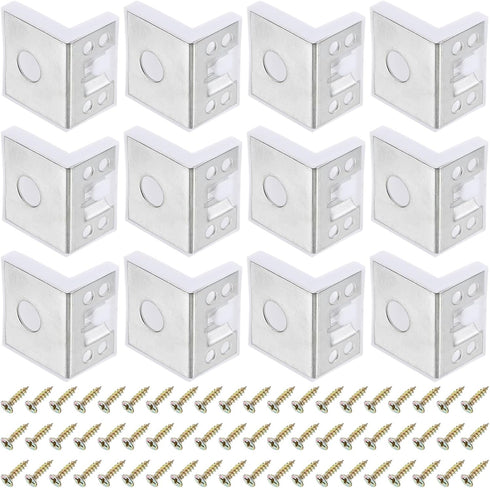uxcell 12 Pcs 90 Degree Plastic Corner Braces, 43x50x33mm Shelf Right Angle